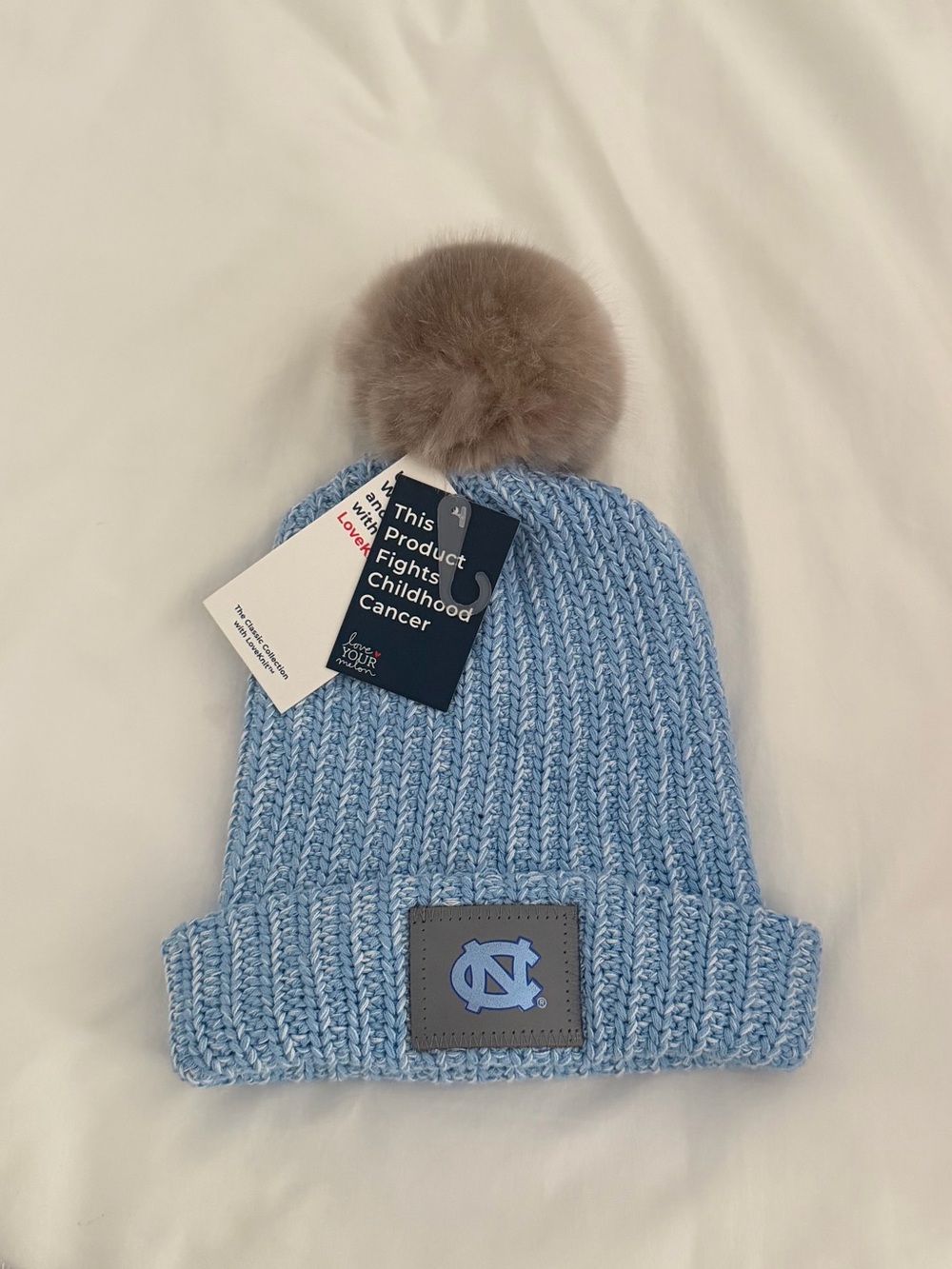 UNC Chapel Hill Pom Beanie Hat - Light Blue with Pom